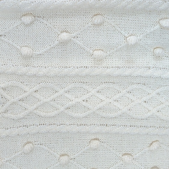 Blu Pepper Chunky Cable Knit Tank Top Cream Size S - Picture 3 of 7